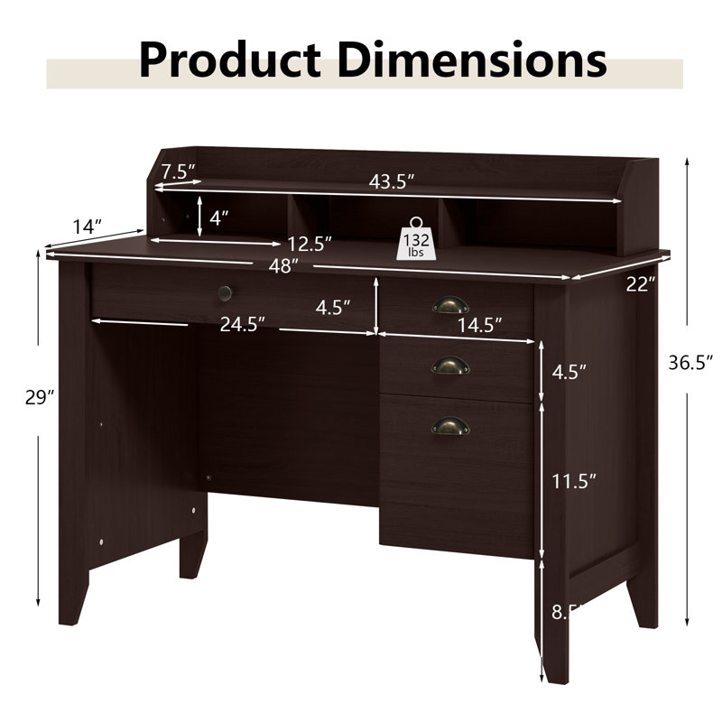 Computer Desk, Brown