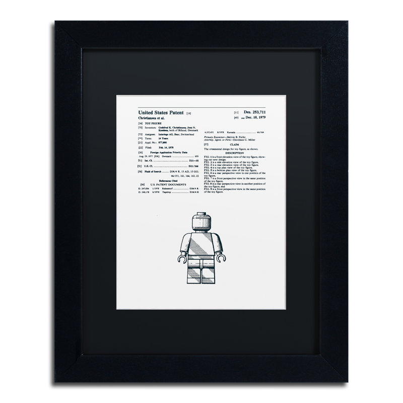 Eyron, «Lego Man Vernis, blanc», reproduction d'art encadrée, H 14 po x l 11 po x P 0,5 po