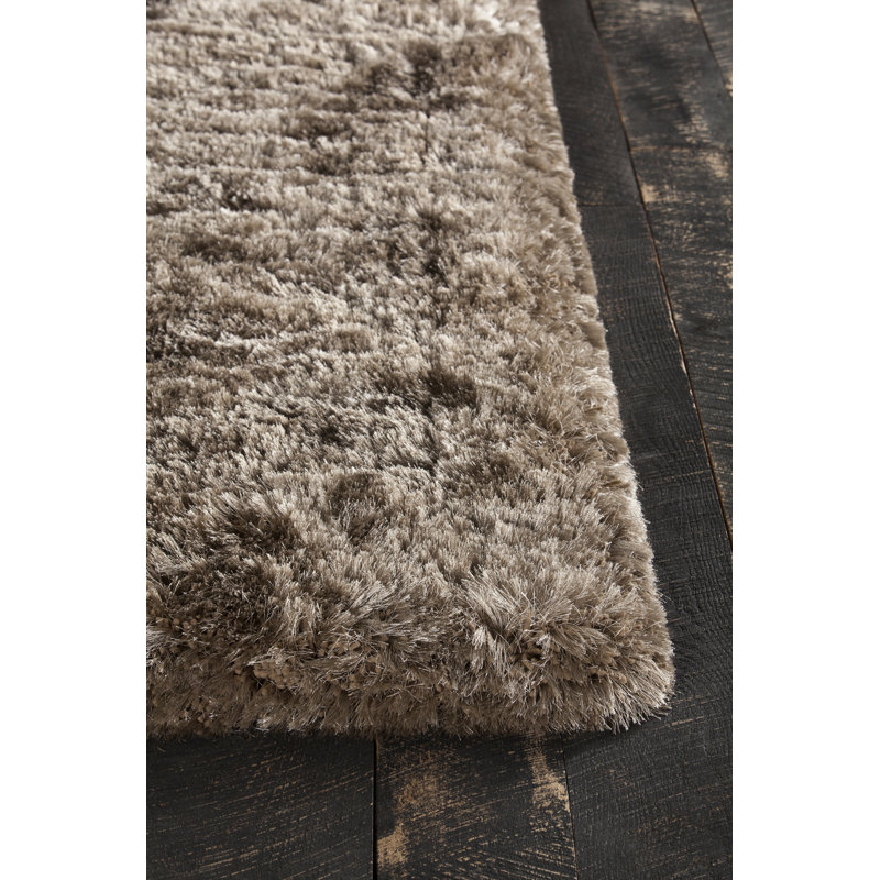 Chandra Rugs Giulia Collection Plush Modern Contemporary Hand-Woven Silver White Grey Shag Polyester Pile Material Handmade Area Rug