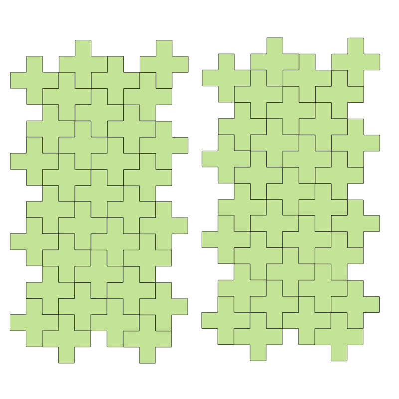 Décalcomanie murale à motifs croisés suisses, Tarte à la lime, H 3 po x l 3 po x P 0,01 po