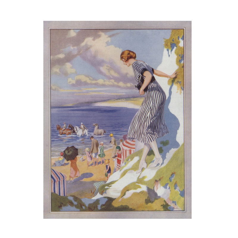 «Frederick Pegram Seaside Scene», affiche d'art pour toile Kodak, H 19 po x l 14 po