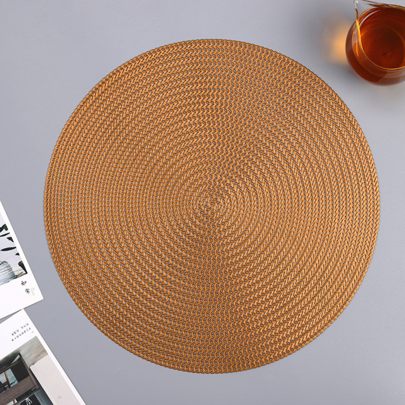 Mcilwain Vinyl Geometric Round Placemat, Copper