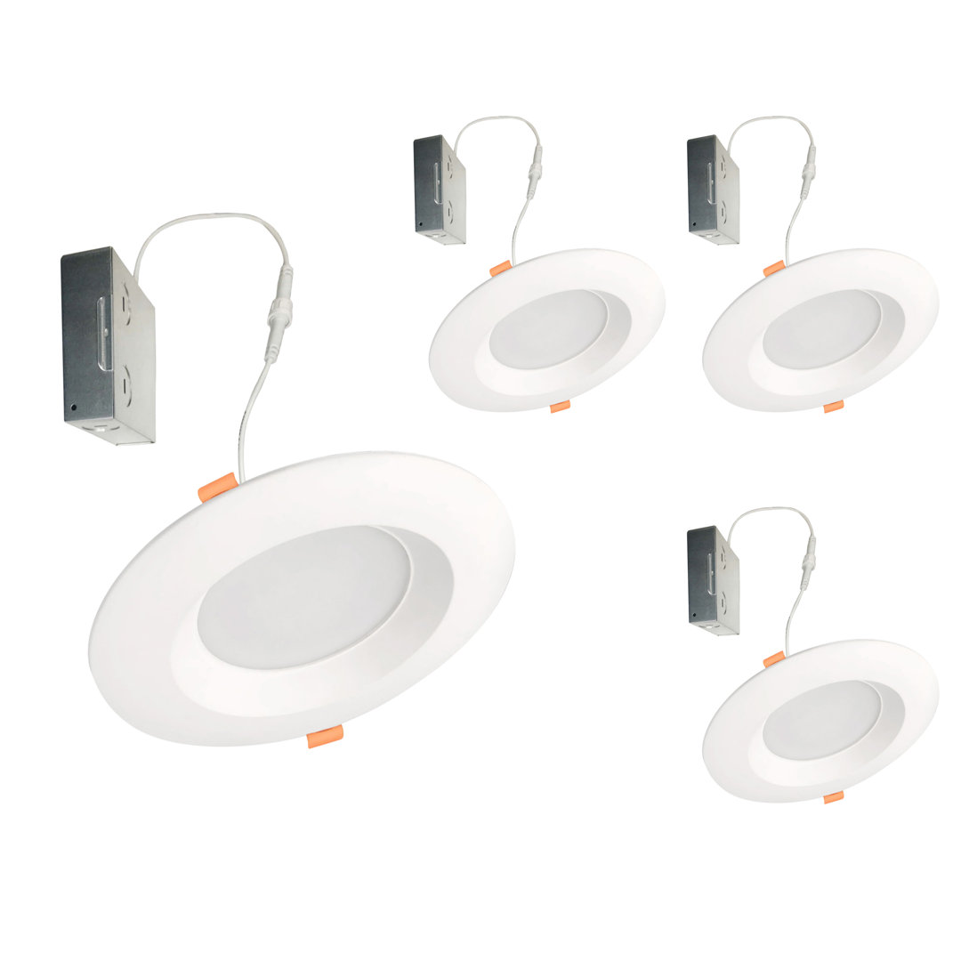 5.51'' Selectable Color Temperature Dimmable Air-Tight IC Rated LED Canless Recessed Lighting Kit (Set of 4) Bulbrite Industries