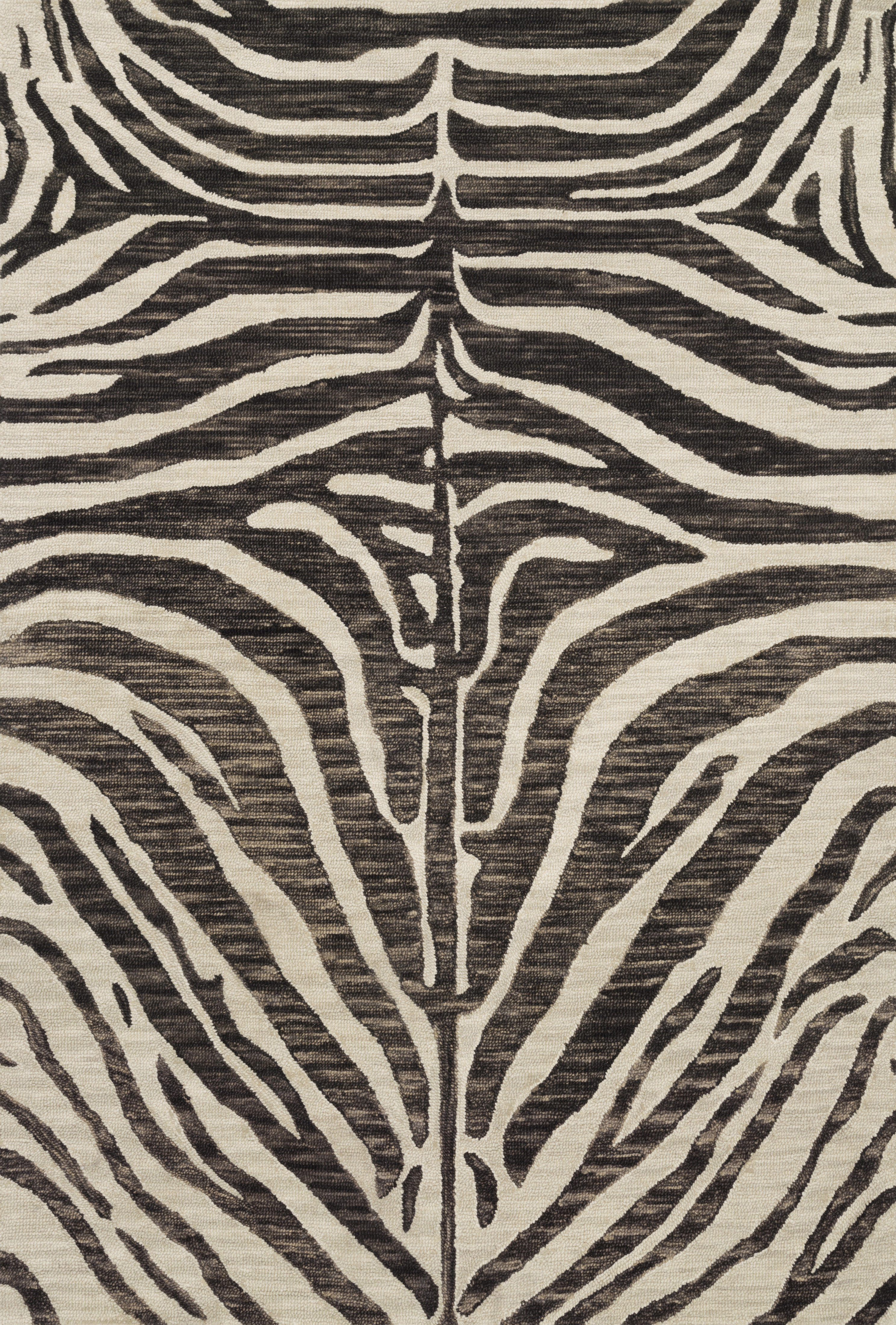 Saifa Hand-Hooked Wool Black/Ivory Area Rug