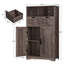 Grande armoire de rangement Millwood Pines, armoire de rangement pour salle de bain avec 2 tiroirs réglables et 2 tablettes-286577943