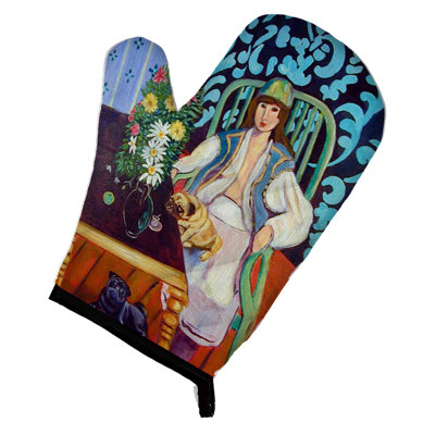 Caroline's Treasures Lady with Her Pug Oven Mitt