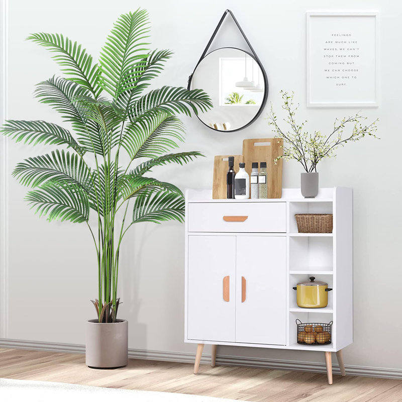 Artificial Palm Tree With 15 Trunks- Fake Palm Tree Fake Tropical Paradise Palm Tree, 84" H x 5.9" W x 5.9" D