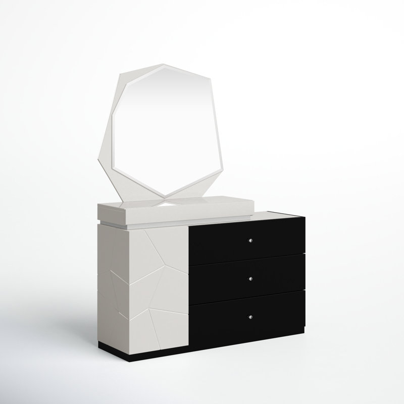 Commode 3 tiroirs l 53,5 po avec miroir Mcguinness