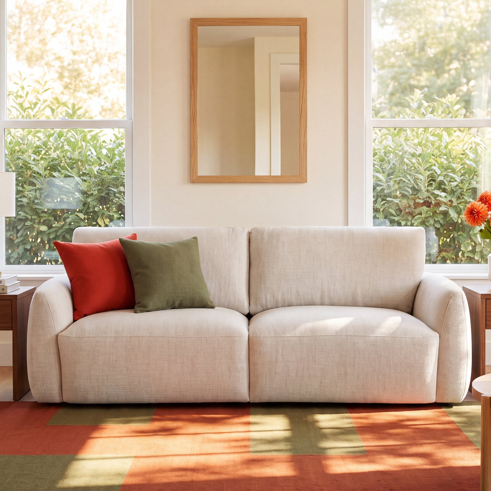 GRACIE Sofa, Beige, 35.4" H x 68" W x 39.4" D