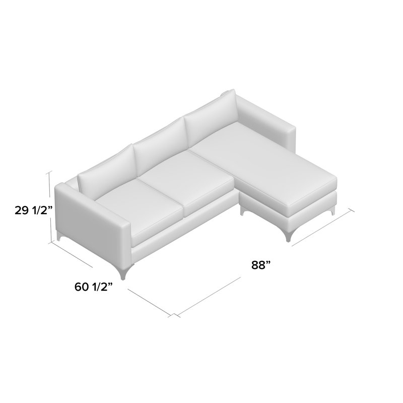 Vess Upholstered Sectional Reversible, Akiko Midnight Performance