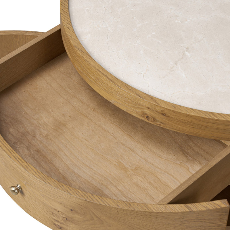 Ashton Nightstand-Natural Poplar Burl, Cream/Dusted Oak Thin
