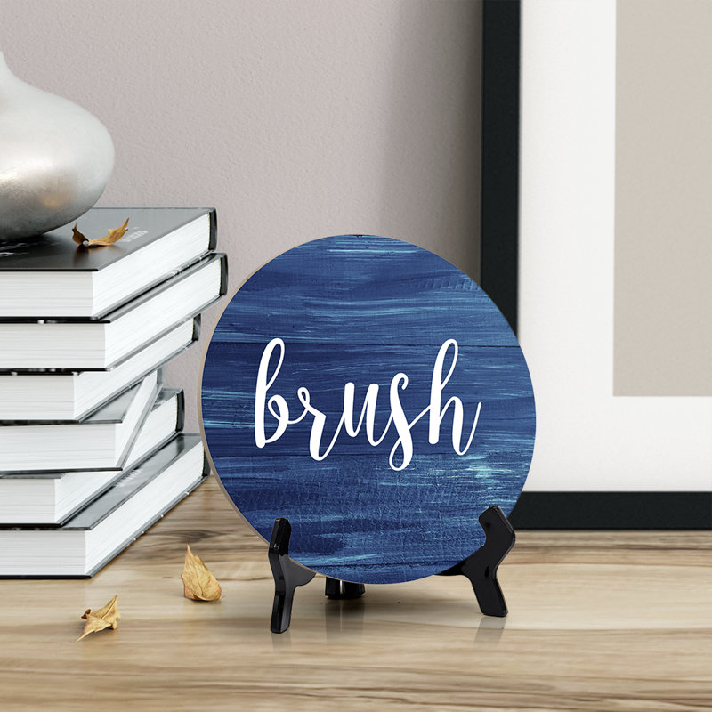 Enseigne de table Brush avec chevalet, Bleu