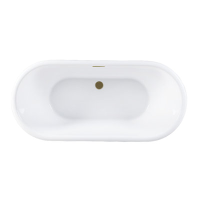 Baignoire piédestal en acrylique à double extrémité 71 "avec drain (pas de robinets) Kingston Brass Aqua Eden