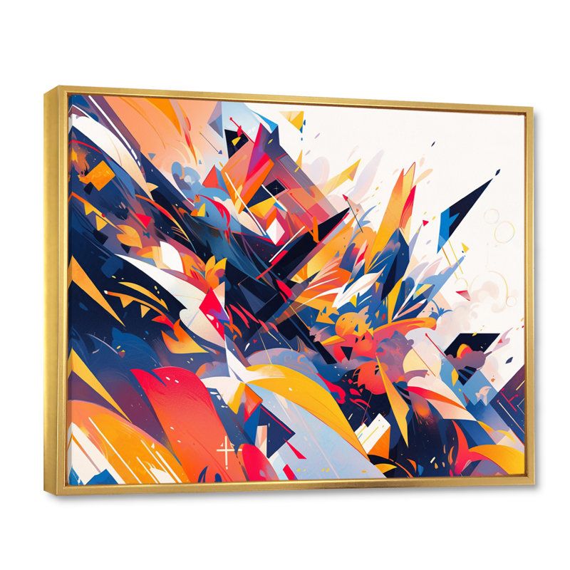 Collage vibrant - imprimé, Cadre flottant doré, H 12 po x l 20 po x P 1 po