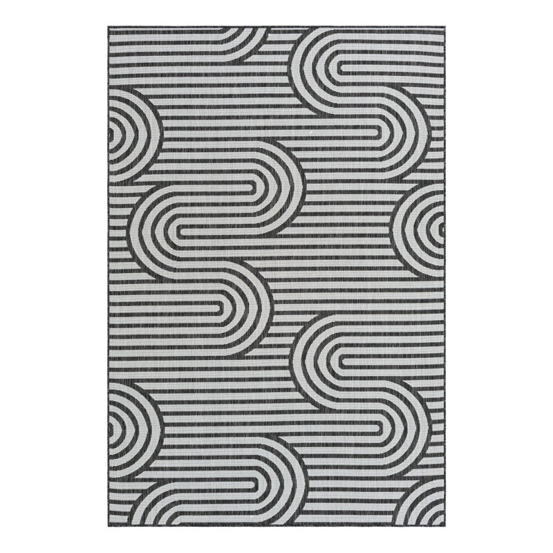 Tapis intérieur / extérieur d'extérieur moderne, Rectangle 6 pi 1 po x 9 pi