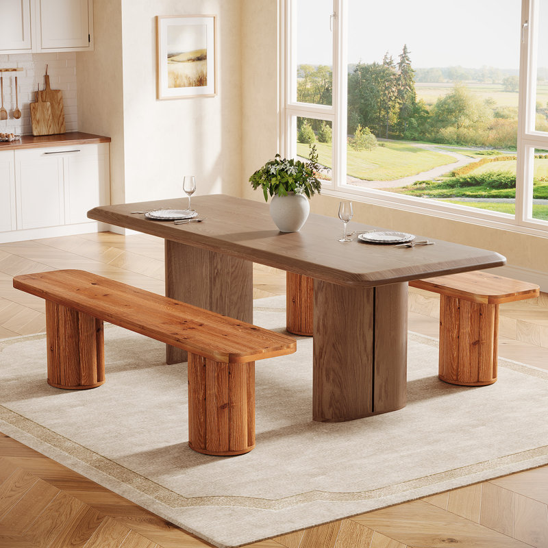 63" Solid Wood Dining Bench