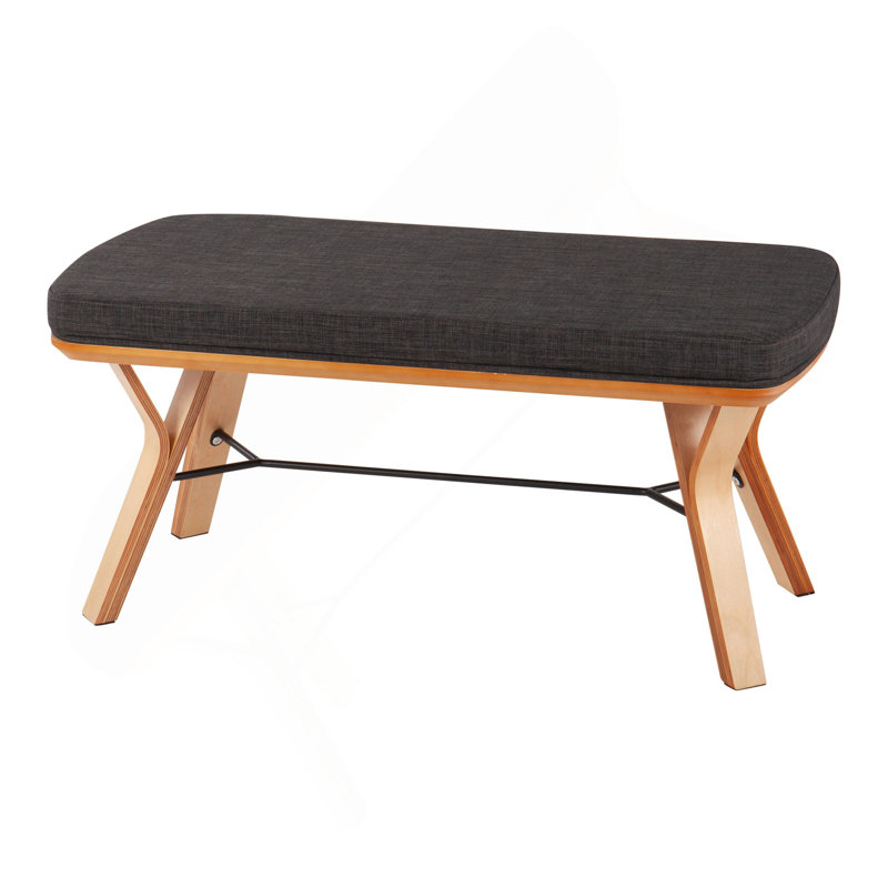 Banc 1 pièce Mid-Century, Gris anthracite