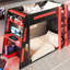 Lit simple superposé en bois avec bureau, tablettes de rangement, port de charge USB et lumière DEL intégrée, noir et bleu-1162021780-1162021776