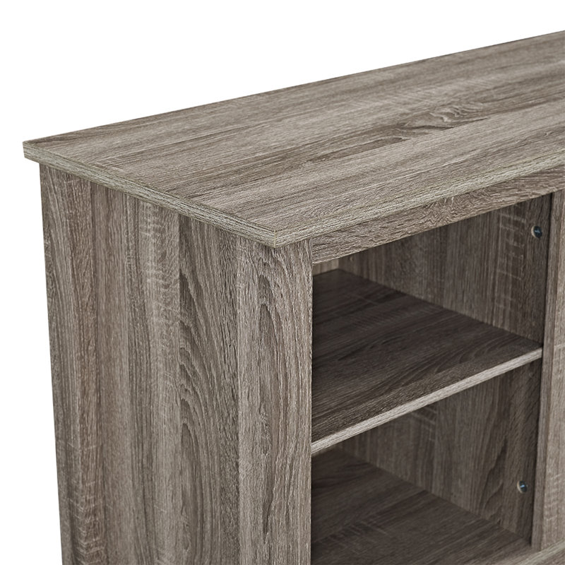Broadus Unfinished TV Stand for TVs up to 60" with Fireplace Included, Driftwood