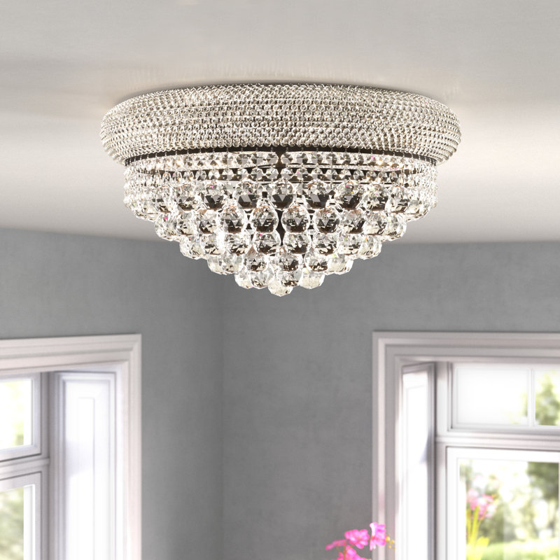 Ston Easton Flush Mount, Black, 10 Lights, 8" H x 20" W x 20" D