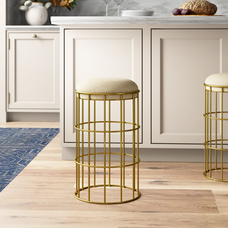 Ryley Upholstered Stool with Metal Frame, Counter Stool (23.5" Seat Height)