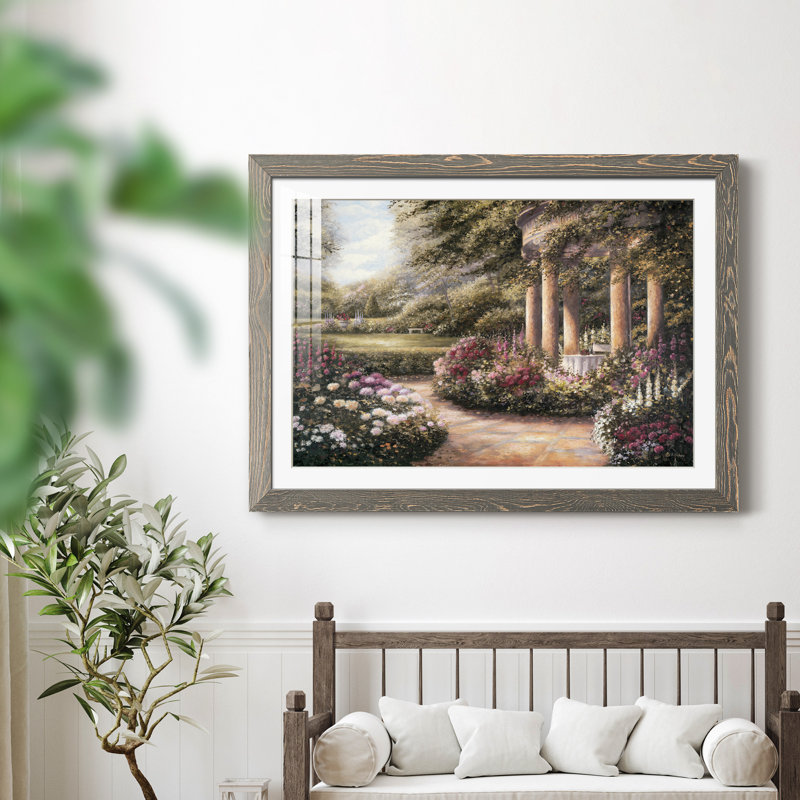 Rose Garden II - peinture encadrée, H 31,5 po x l 23,5 po x P 1,5 po, Encadré gris