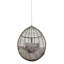 Chaise suspendue Teardrop, chaîne de 8 pi, siège de chaîne en tissu d'ameublement gris, tissage durable