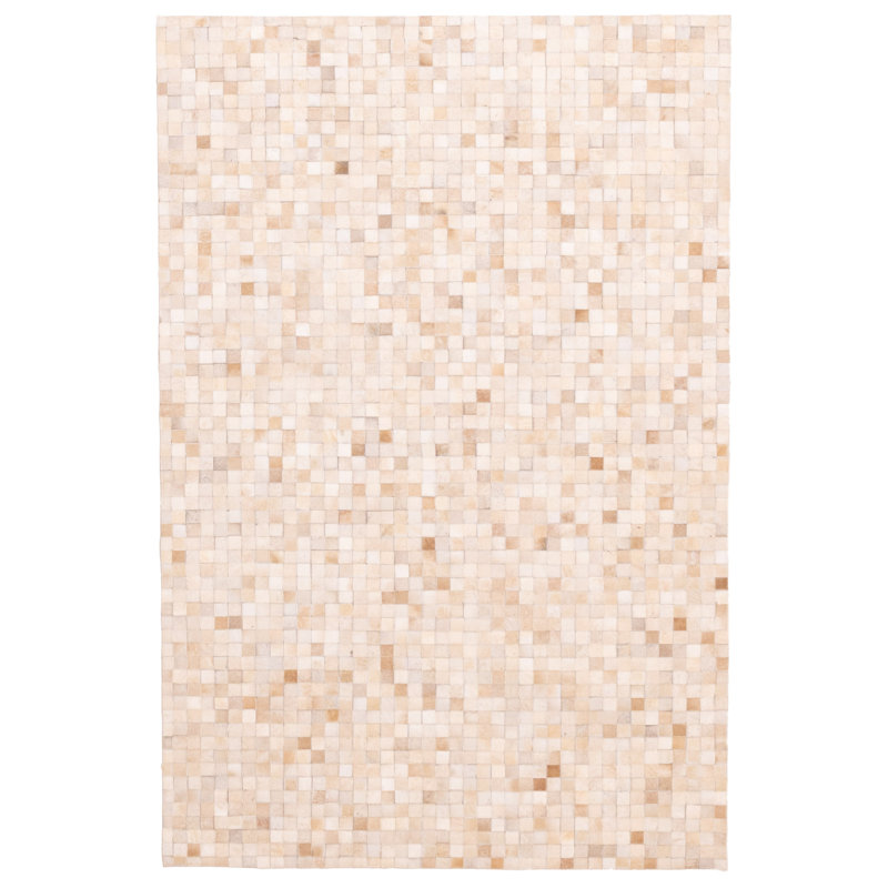Cowhide Patchwork Beige Rug 5'2" x 8'0"