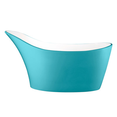 Amalfi 64-1/4" x 31-1/4" Freestanding Soaking Bathtub in Volcanic Limestone™ with No Overflow Hole