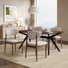 Calvera 5-Piece Modern Rubberwood Dining Set With Upholstered Side Chairs And Cross-Leg Table