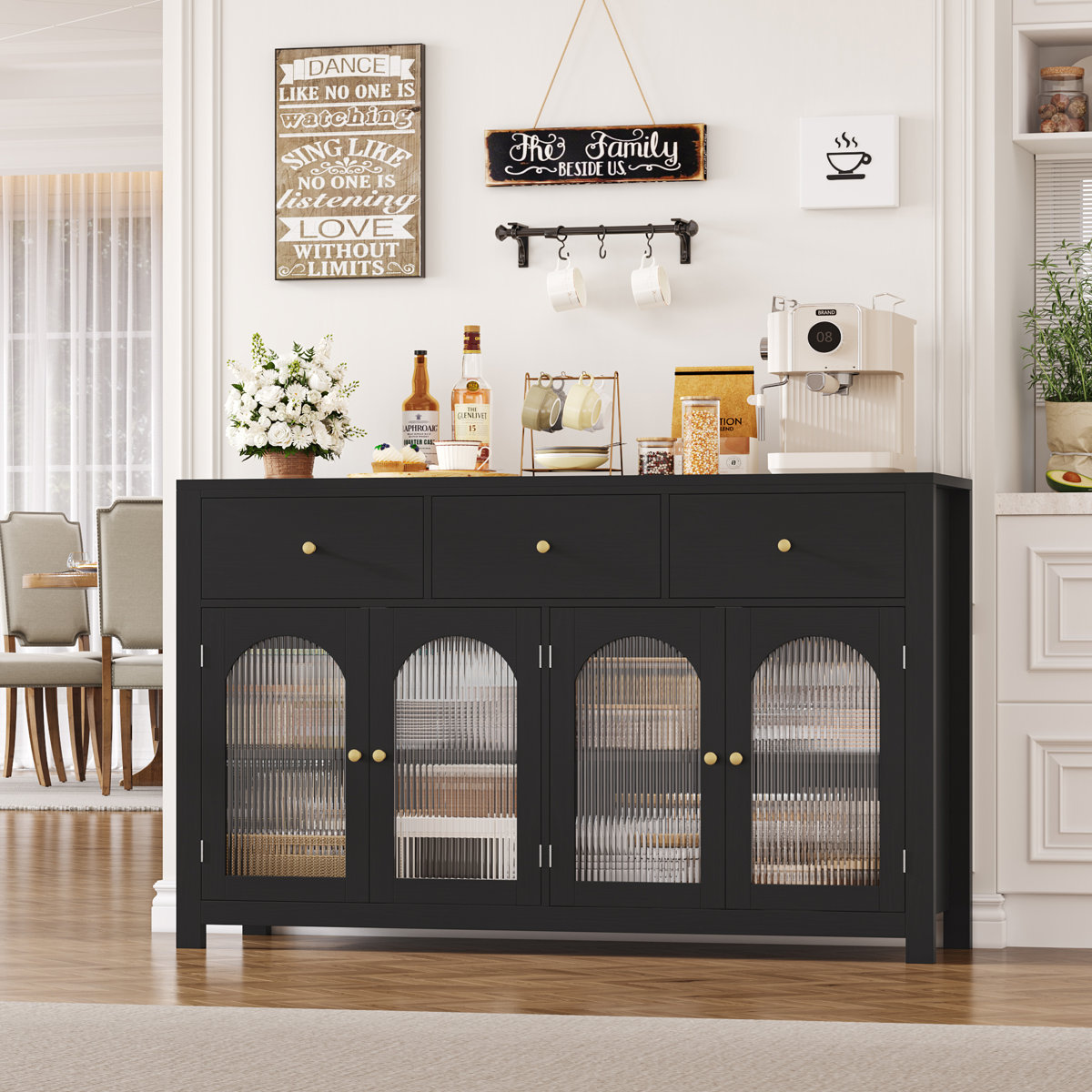 Wade Logan Bonnetta 55.1"W Modern Buffet Cabinet (2 Colors)