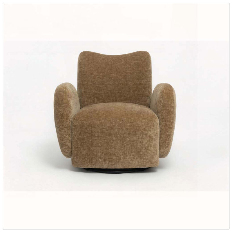 Fauteuil d'appoint pivotant à 360 °, Brun clair / brun