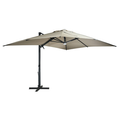Mytchell 13' x 10' Rectangular Lighted Cantilever Umbrella with Bluetooth Speaker