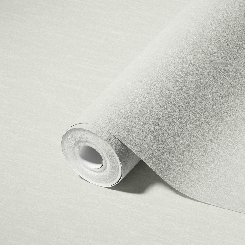 Papier peint aspect lin minimaliste, Blanc cassé