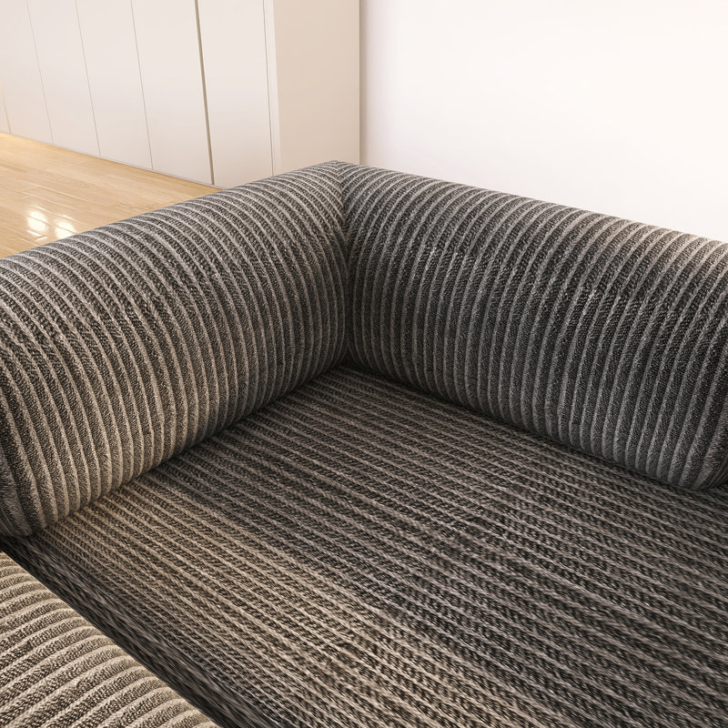 Canapé modulaire en L à 4 places, Polyester gris