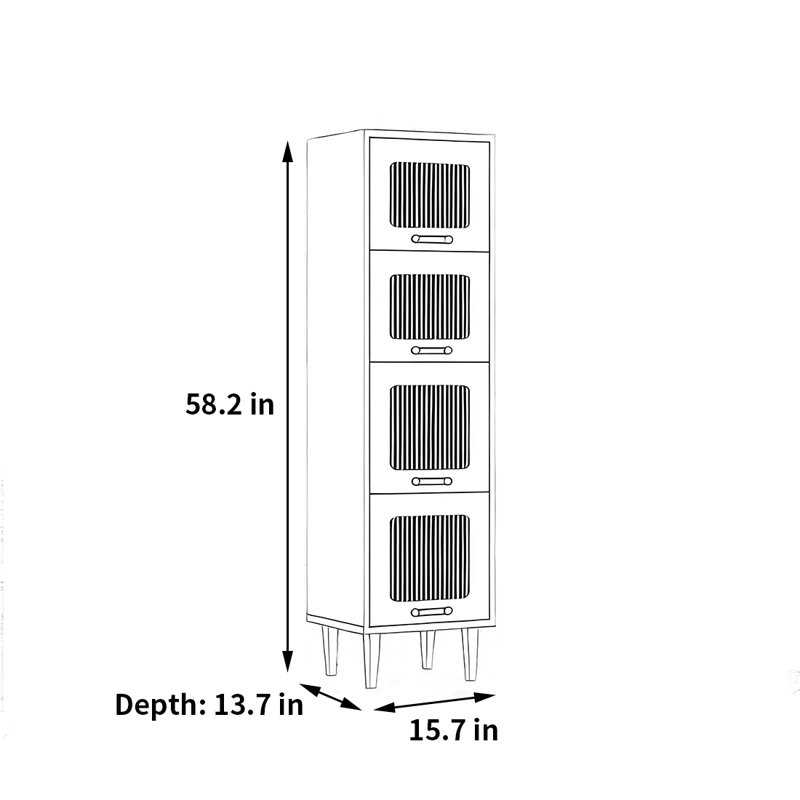 Rabehi, Blanc, (4 tablettes) H 58,2 po x l 15,7 po x P 13,7 po
