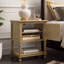 Table d'appoint avec porte en bois manufacturé et persienne Louvered-1976613586