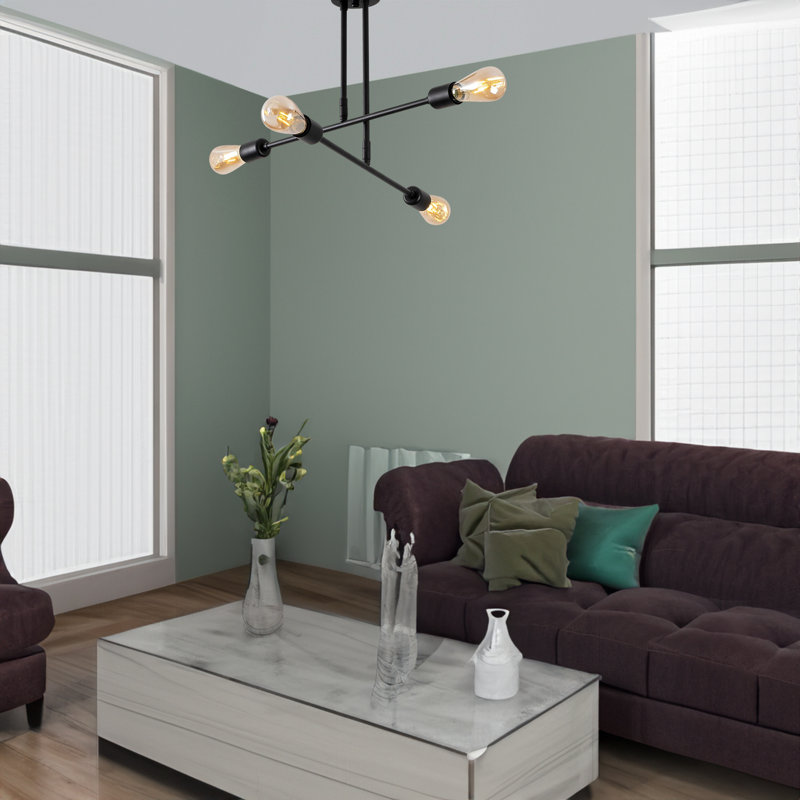 4 - Light Dimmable Sputnik Modern Linear Chandelier