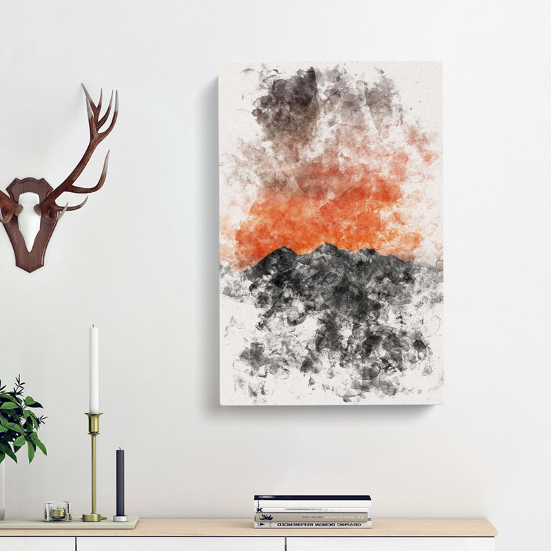 Orange Sky Above Mountains In Italy - Wrapped Canvas, 60cm H x 40cm W x 3cm D