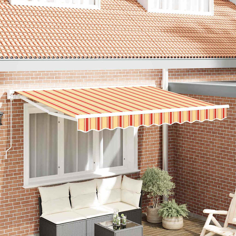 Retractable Awning, 350 cm W x 200 cm D, Yellow/Red/White