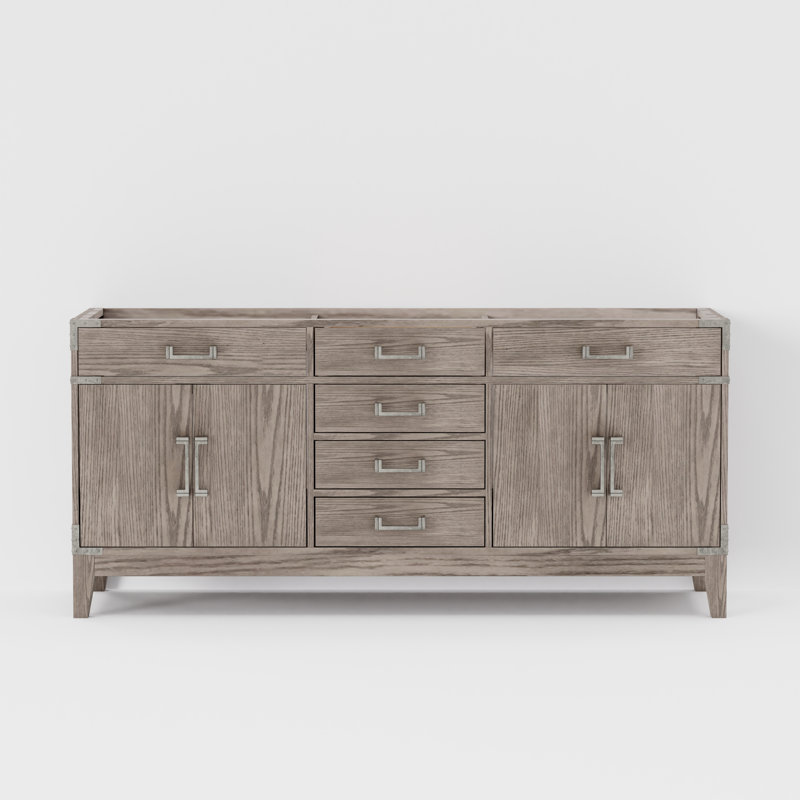 Meuble-lavabo double l 72 po x P 22 po Laurel, Chêne gris