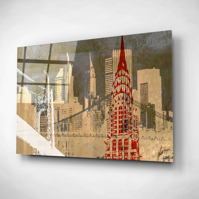 «Modern Metropolis I» par Ethan Harper, art mural en verre acrylique, H 12 po x l 16 po x P 0,13 po