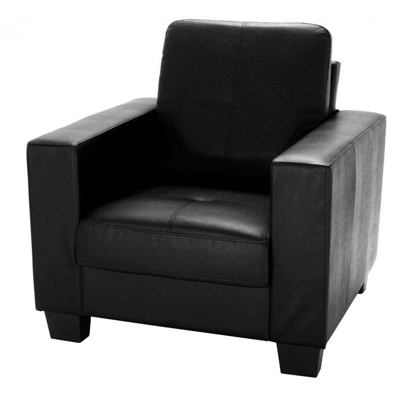 Wheelersburg Faux Leather Armchair, Black
