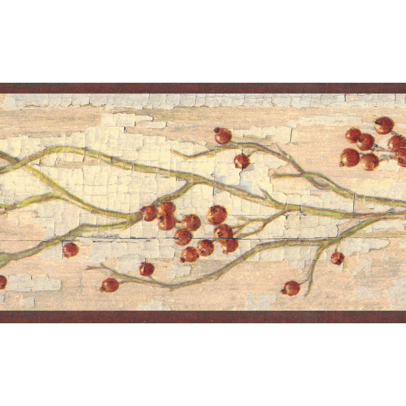 Bordure de papier peint Dolcie Berries on Vine 15 pi L 4,5 po, Rose