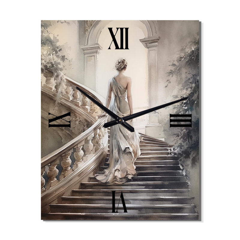 Janien - Horloge murale moderne femme romantique, H 28 po x l 12 po x P 1 po