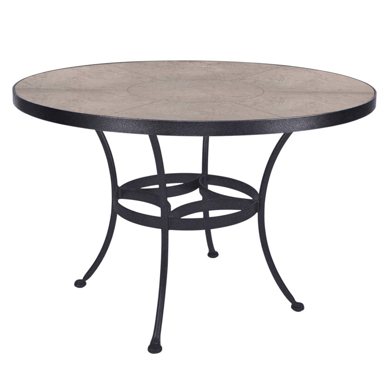 Outdoor Round Dining Table, Graphite, 42" W x 42" L x 29.5" H, Summit Gray