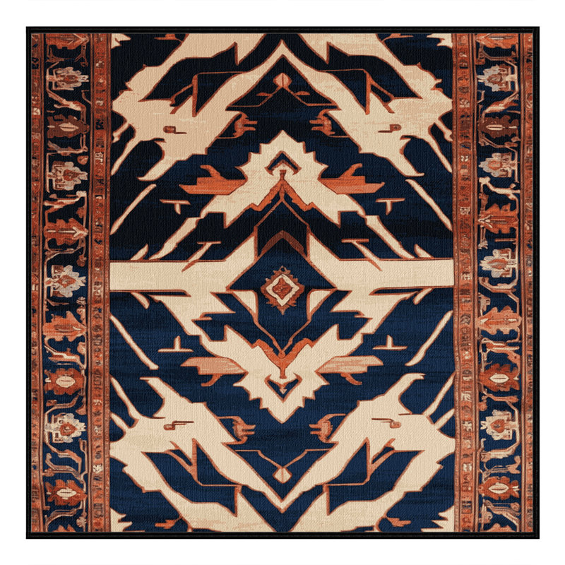 Tapis persan gris lavable à la machine, Carré 3 pi