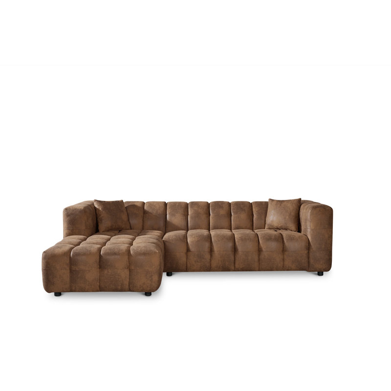 5 Seater Corner Sofa , Left Hand Facing, Brown