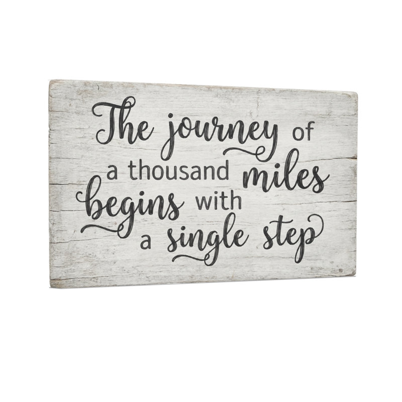 Texte et chiffres Le voyage de mille miles commence en une seule étape, H 24 po x l 36 po