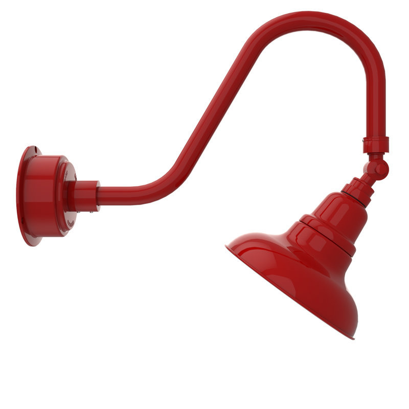 Luminaire de grange d'extérieur à DEL Adesh, Rouge cerise